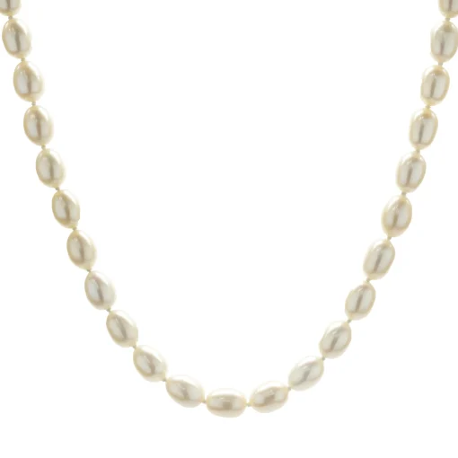 Slane & Slane Sterling Silver Diamond and Potato Pearl Necklace