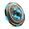 Sterling Silver and Turquoise Ring with Gemstone Inlay