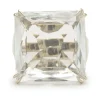 Sterling Silver Princess Cut Crystal Ring