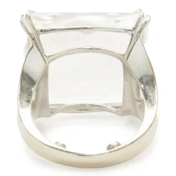 Sterling Silver Princess Cut Crystal Ring
