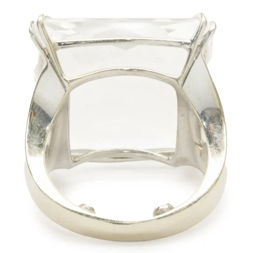 Sterling Silver Princess Cut Crystal Ring