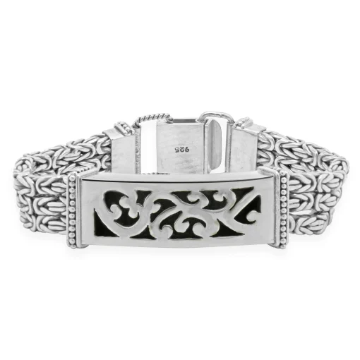 Sterling Silver Three Row Byzantine Style Bracelet