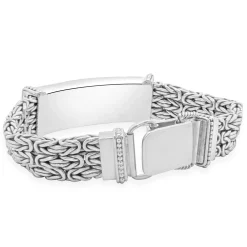 Sterling Silver Three Row Byzantine Style Bracelet