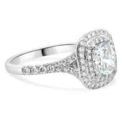 Tiffany & Co. Platinum Cushion Cut Diamond Engagement Ring