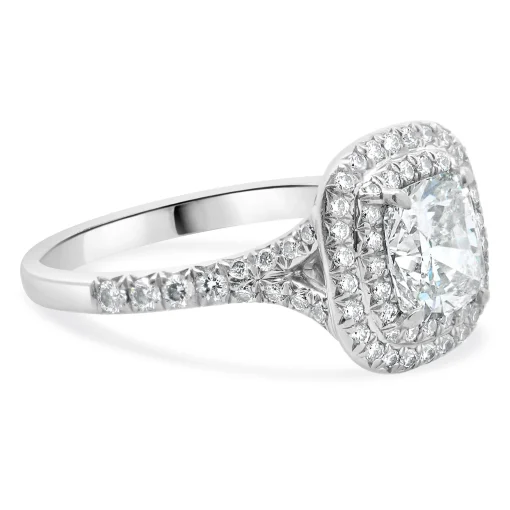 Tiffany & Co. Platinum Cushion Cut Diamond Engagement Ring