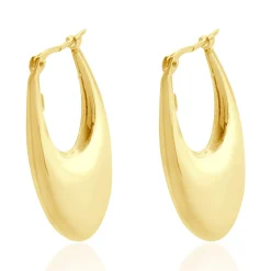 Uno Aerre 18 Karat Yellow Gold Puffed Hoop Earrings