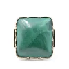 Vintage 1920s Malachite 9k Yellow Gold Ring
