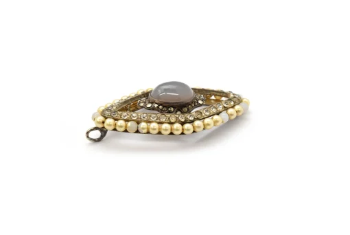 Vintage Silver, Marcasite, Bead, Moonstone and Crystal Pendant