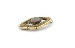 Vintage Silver, Marcasite, Bead, Moonstone and Crystal Pendant