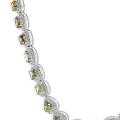 14k White Gold Multi-Colored Diamond Necklace