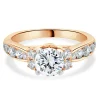 14 Karat Rose Gold & Platinum Round Brilliant Cut Diamond Engagement Ring