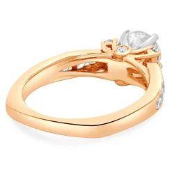 14 Karat Rose Gold & Platinum Round Brilliant Cut Diamond Engagement Ring