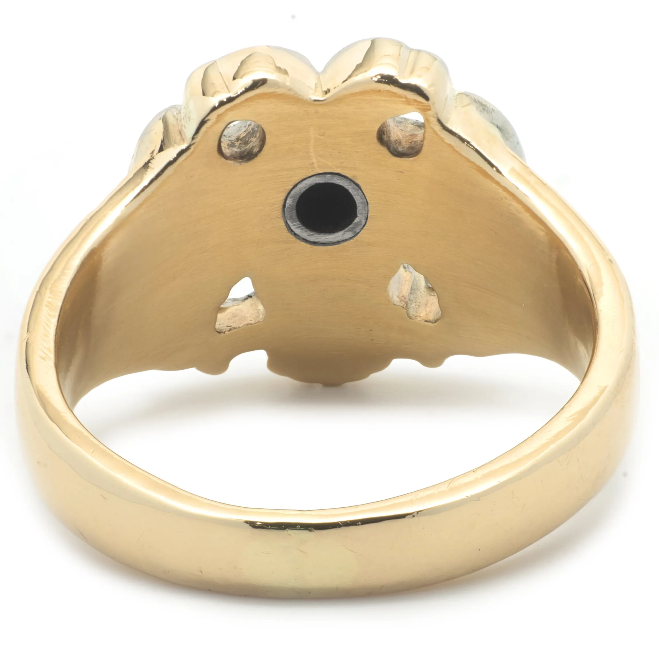 14 Karat Two Tone Vintage 1932 Diamond Masonic Ring