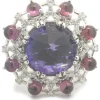 14 Karat White Gold Arizona Amethyst, Pink Tourmaline and Diamond Cocktail Ring