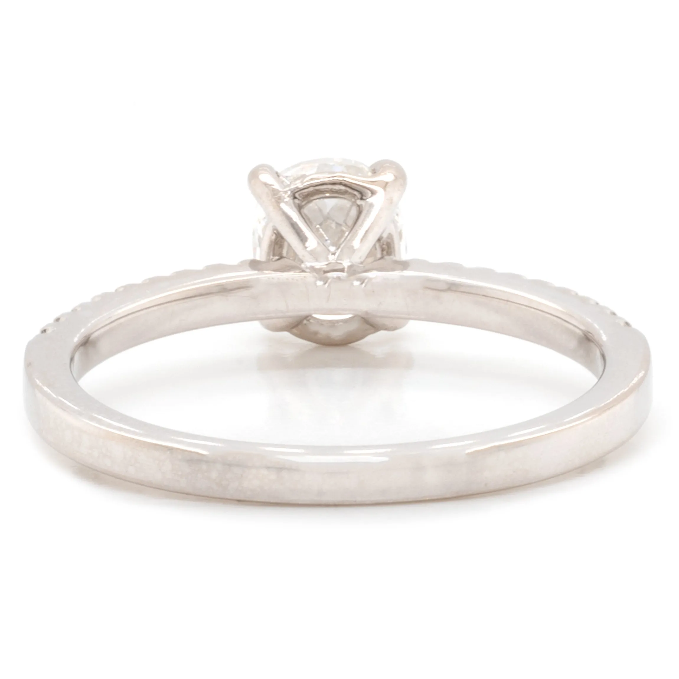 14 Karat White Gold 1.00ct Oval Diamond Engagement Ring