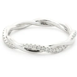 14 Karat White Gold Diamond Twist Band