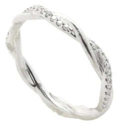 14 Karat White Gold Diamond Twist Band