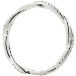 14 Karat White Gold Diamond Twist Band
