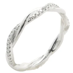 14 Karat White Gold Diamond Twist Band