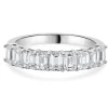 14 Karat White Gold Emerald Cut Diamond Band