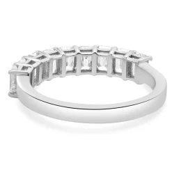 14 Karat White Gold Emerald Cut Diamond Band