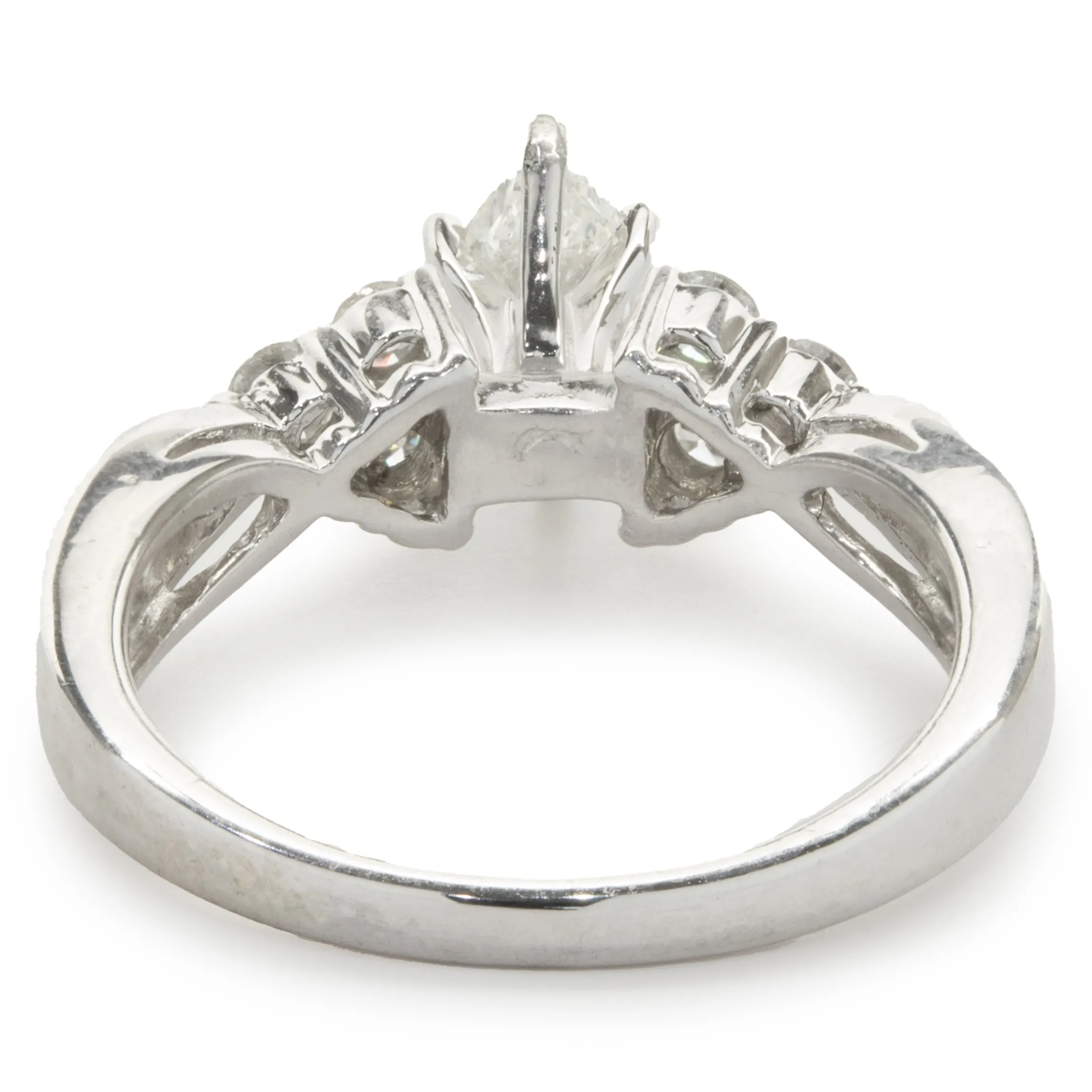 14 Karat White Gold Marquise Cut Diamond Engagement Ring