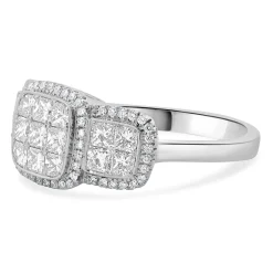 18 Karat White Gold Pave Diamond Engagement Ring