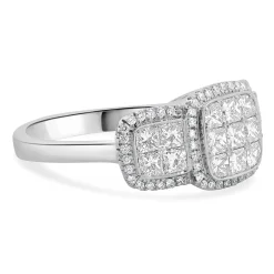 18 Karat White Gold Pave Diamond Engagement Ring