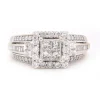 10 Karat White Gold Quadset Diamond Engagement Ring