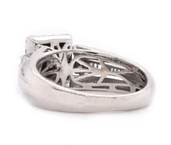 10 Karat White Gold Quadset Diamond Engagement Ring