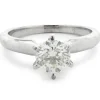 14 Karat White Gold Round Brilliant Diamond Engagement Ring