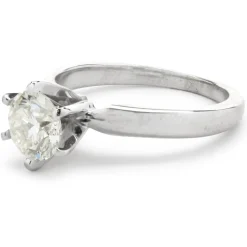 14 Karat White Gold Round Brilliant Diamond Engagement Ring