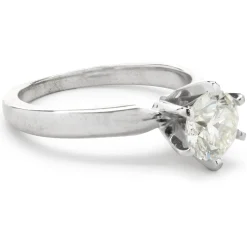 14 Karat White Gold Round Brilliant Diamond Engagement Ring