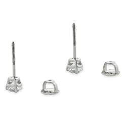 14 Karat White Gold Round Brilliant Cut Diamond Stud Earrings