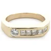 14 Karat Yellow Gold Channel Set Diamond Gents Ring