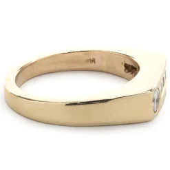 14 Karat Yellow Gold Channel Set Diamond Gents Ring