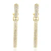 18 Karat Yellow Gold Pave Diamond Oval Inside Outside Hoop Earrings