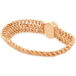 14 Karat Yellow Gold Vintage Victorian Diamond Horseshoe Woven Bracelet