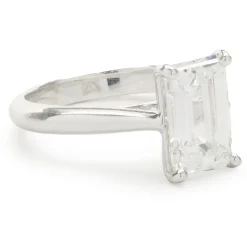 Platinum Emerald Cut Diamond Engagement Ring